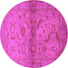 Round Oriental Pink Industrial Rug, urb3162pnk