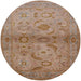 Round Mid-Century Modern Light Brown Oriental Rug, urb3162