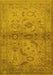 Machine Washable Oriental Yellow Industrial Rug, wshurb3162yw