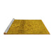 Sideview of Machine Washable Oriental Yellow Industrial Rug, wshurb3162yw