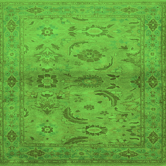 Square Machine Washable Oriental Green Industrial Area Rugs, wshurb3162grn