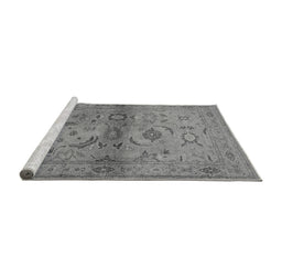 Sideview of Machine Washable Oriental Gray Industrial Rug, wshurb3162gry
