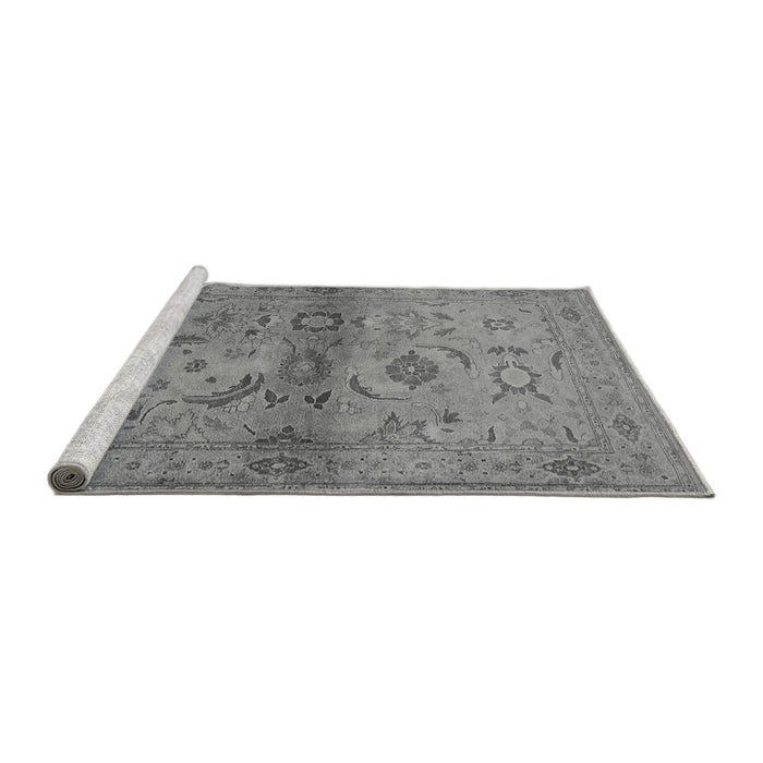 Sideview of Machine Washable Oriental Gray Industrial Rug, wshurb3162gry