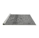 Sideview of Machine Washable Oriental Gray Industrial Rug, wshurb3162gry