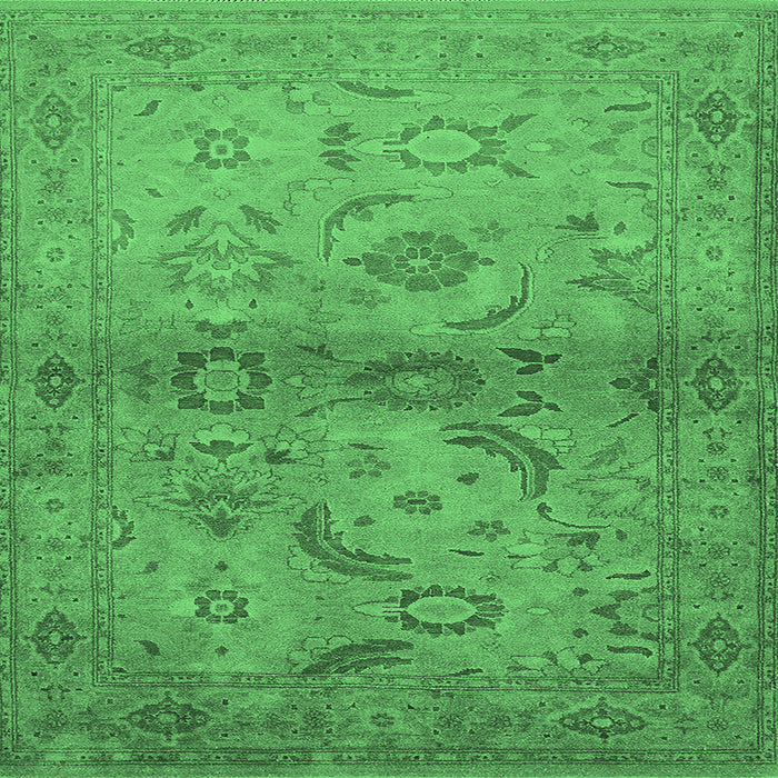 Square Oriental Emerald Green Industrial Rug, urb3162emgrn