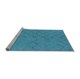 Sideview of Machine Washable Oriental Light Blue Industrial Rug, wshurb3163lblu