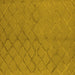 Square Machine Washable Oriental Yellow Industrial Rug, wshurb3163yw