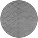 Round Oriental Gray Industrial Rug, urb3163gry