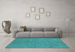 Machine Washable Oriental Turquoise Industrial Area Rugs in a Living Room,, wshurb3163turq