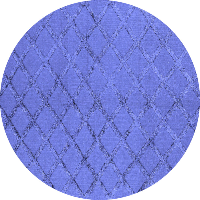 Round Machine Washable Oriental Blue Industrial Rug, wshurb3163blu