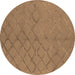 Round Oriental Brown Industrial Rug, urb3163brn