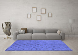 Machine Washable Oriental Blue Industrial Rug in a Living Room, wshurb3163blu