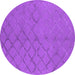 Round Oriental Purple Industrial Rug, urb3163pur