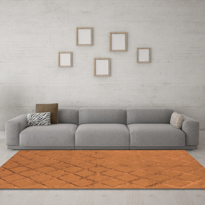Machine Washable Oriental Orange Industrial Area Rugs in a Living Room, wshurb3163org