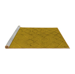 Sideview of Machine Washable Oriental Yellow Industrial Rug, wshurb3163yw