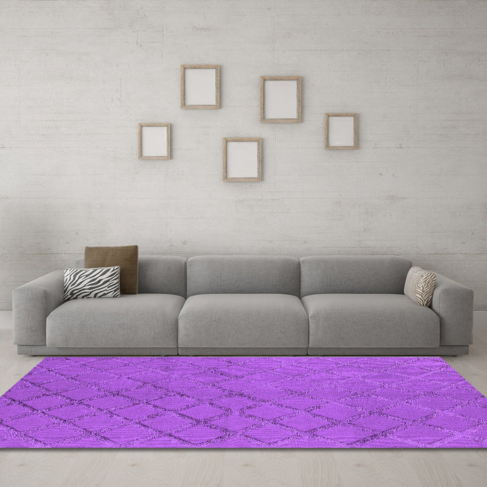 Machine Washable Oriental Purple Industrial Area Rugs in a Living Room, wshurb3163pur