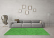 Machine Washable Oriental Green Industrial Area Rugs in a Living Room,, wshurb3163grn