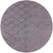 Round Mid-Century Modern Purple Oriental Rug, urb3163