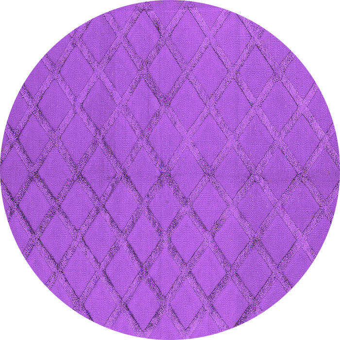 Round Machine Washable Oriental Purple Industrial Area Rugs, wshurb3163pur