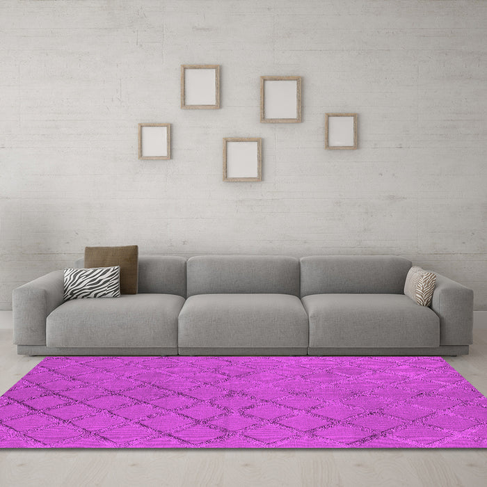 Machine Washable Oriental Pink Industrial Rug in a Living Room, wshurb3163pnk