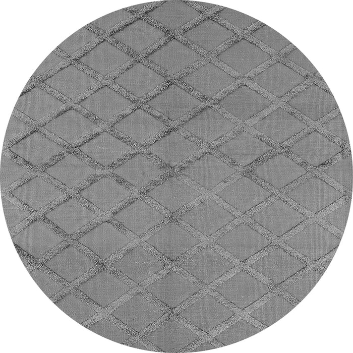 Round Machine Washable Oriental Gray Industrial Rug, wshurb3163gry