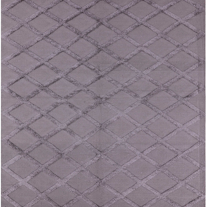 Square Machine Washable Industrial Modern Viola Purple Rug, wshurb3163