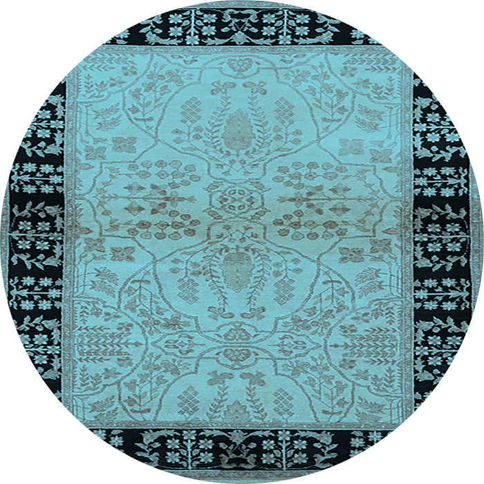 Round Oriental Light Blue Industrial Rug, urb3164lblu