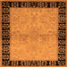 Square Machine Washable Oriental Orange Industrial Area Rugs, wshurb3164org