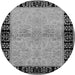 Round Oriental Gray Industrial Rug, urb3164gry