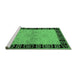 Sideview of Machine Washable Oriental Emerald Green Industrial Area Rugs, wshurb3164emgrn