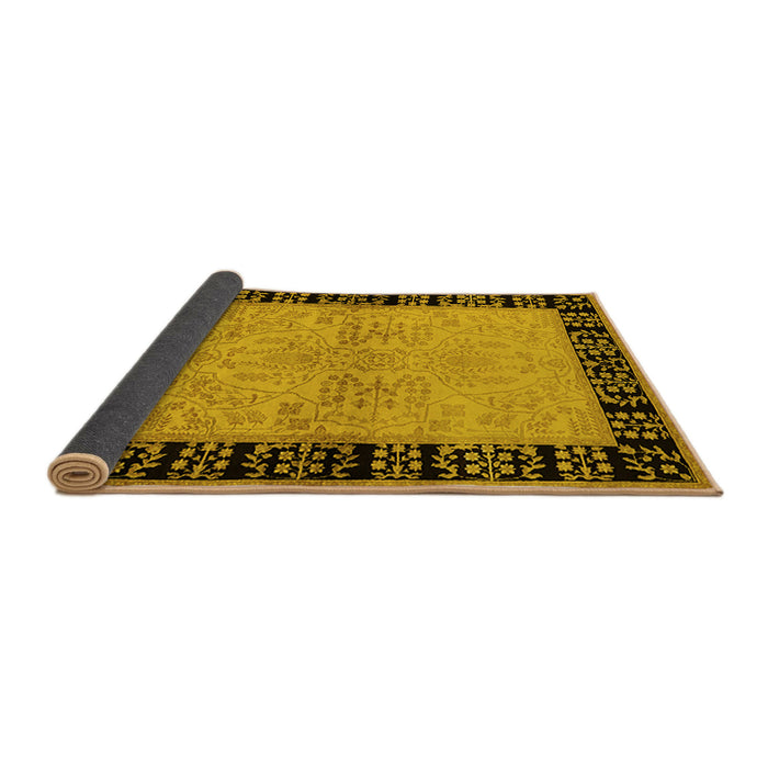 Sideview of Oriental Yellow Industrial Rug, urb3164yw