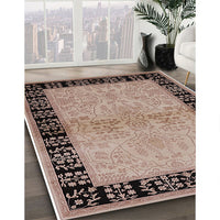 Mid-Century Modern Dark Salmon Pink Oriental Rug, urb3164