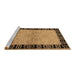 Sideview of Machine Washable Oriental Brown Industrial Rug, wshurb3164brn