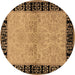 Round Oriental Brown Industrial Rug, urb3164brn