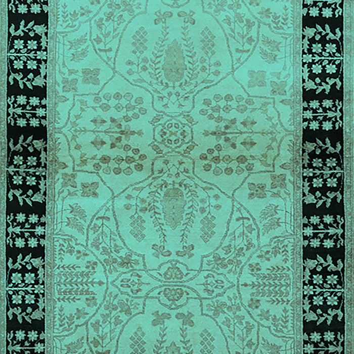 Machine Washable Oriental Turquoise Industrial Area Rugs, wshurb3164turq