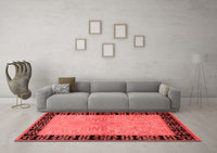 Machine Washable Oriental Red Industrial Rug, wshurb3164red