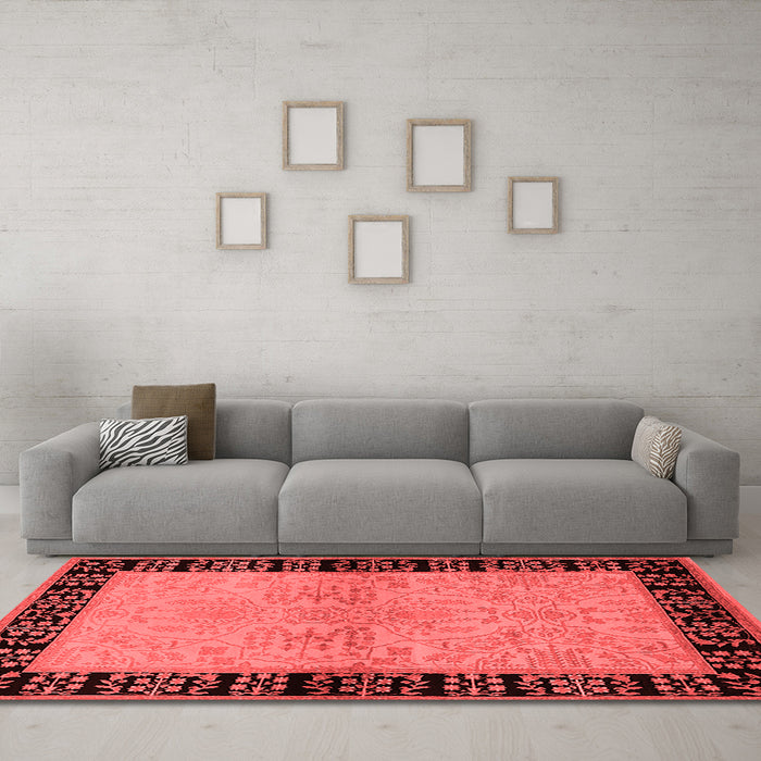 Industrial Red Washable Rugs
