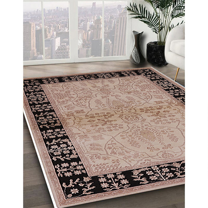 Machine Washable Industrial Modern Dark Salmon Pink Rug in a Family Room, wshurb3164