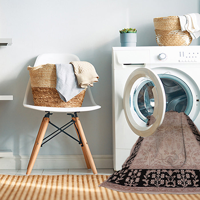 Machine Washable Industrial Modern Dark Salmon Pink Rug in a Washing Machine, wshurb3164