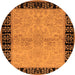 Round Oriental Orange Industrial Rug, urb3164org