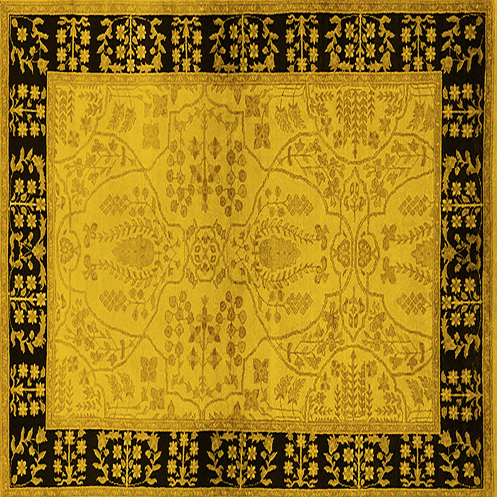 Square Oriental Yellow Industrial Rug, urb3164yw