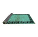 Sideview of Oriental Turquoise Industrial Rug, urb3164turq