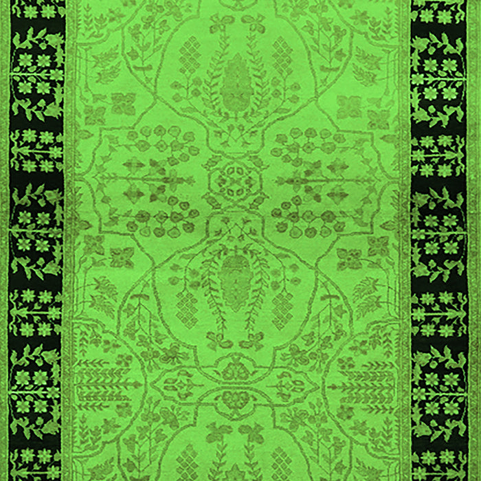 Machine Washable Oriental Green Industrial Area Rugs, wshurb3164grn
