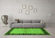 Machine Washable Oriental Green Industrial Area Rugs in a Living Room,, wshurb3164grn