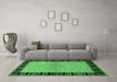 Machine Washable Oriental Emerald Green Industrial Area Rugs in a Living Room,, wshurb3164emgrn