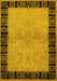 Machine Washable Oriental Yellow Industrial Rug, wshurb3164yw