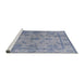 Sideview of Machine Washable Industrial Modern Blue Gray Rug, wshurb3165