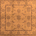 Square Machine Washable Oriental Orange Industrial Area Rugs, wshurb3165org