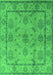 Machine Washable Oriental Green Industrial Area Rugs, wshurb3165grn