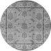 Round Oriental Gray Industrial Rug, urb3165gry